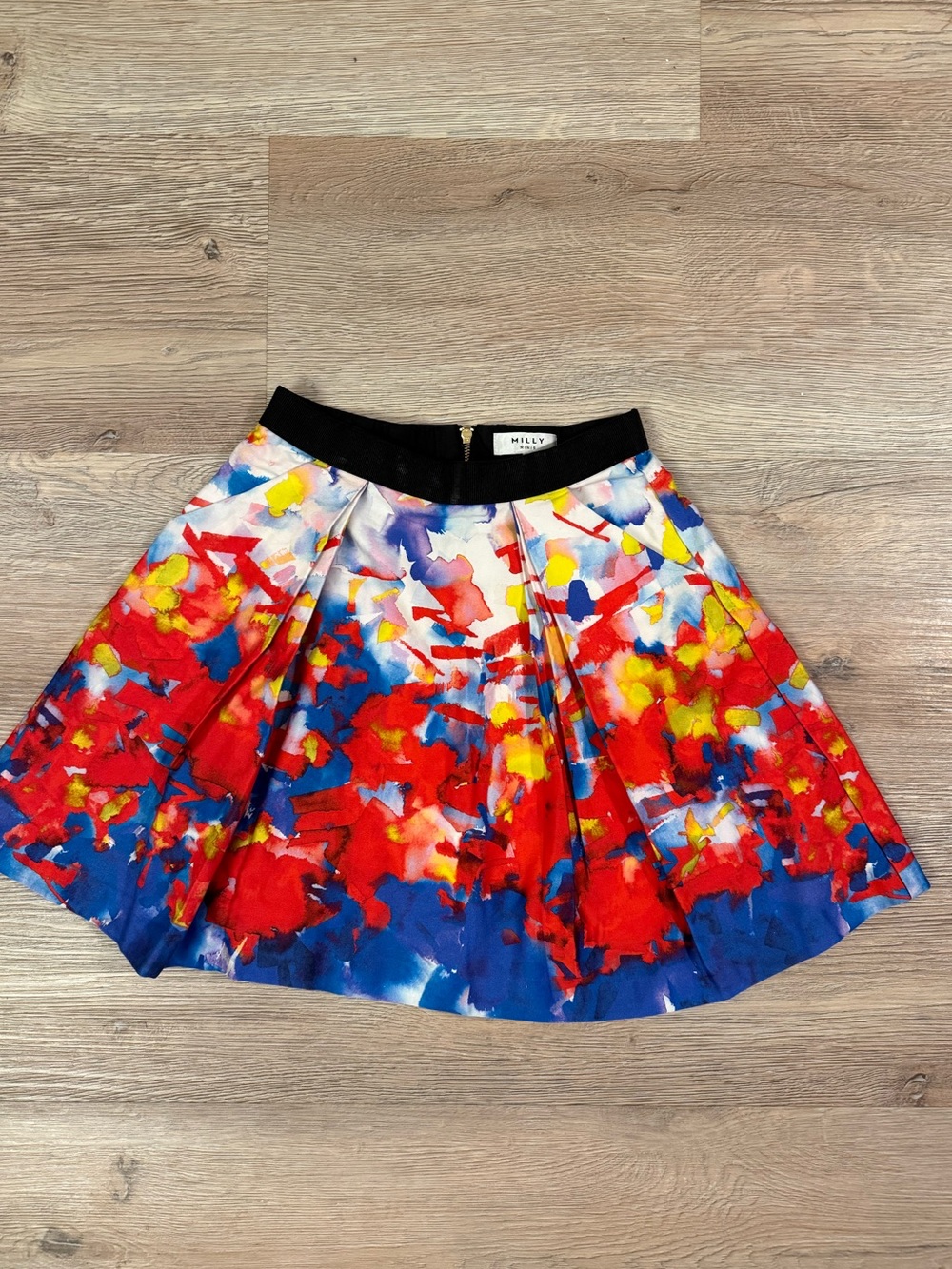 Milly Minis Girl's Katie Watercolor Sateen Pleated Skirt